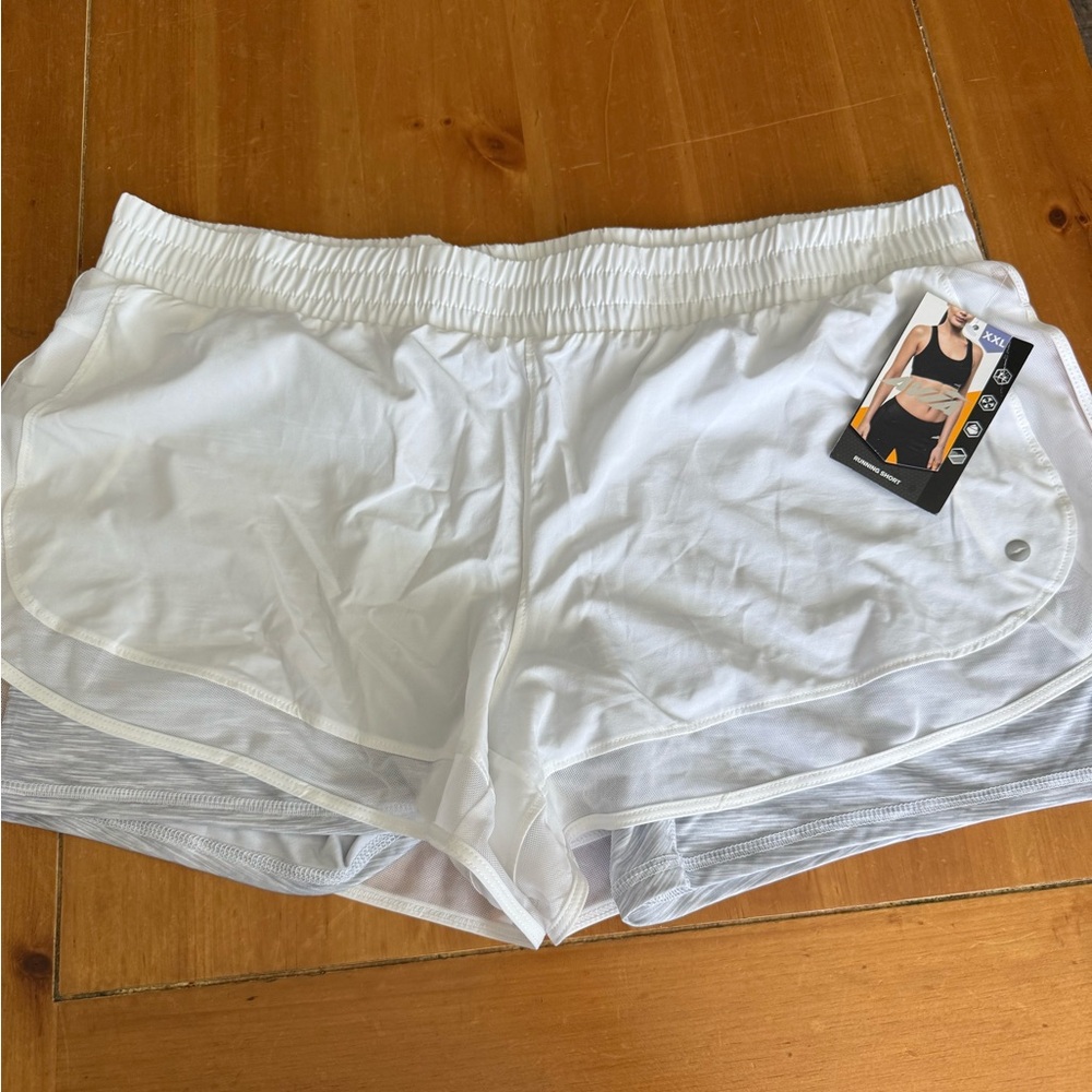 Avia White Athletic Shorts with Elastic Waistband